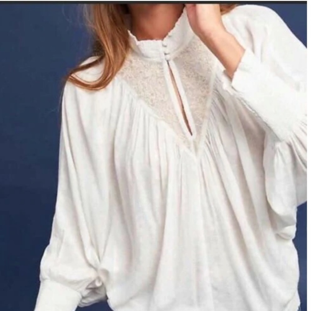 Feather Bone Anthropologie Edda Blouse Top